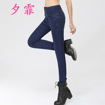 诗语彤梦 2016新款时尚破洞牛仔裤女 韩版弹力刺绣铅笔裤 修身显瘦小脚裤 刺绣971 30码
