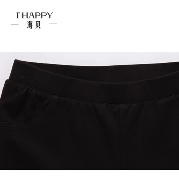 海贝  2016年冬韩版纯色百搭修身显瘦小脚铅笔打底裤 黑色 M