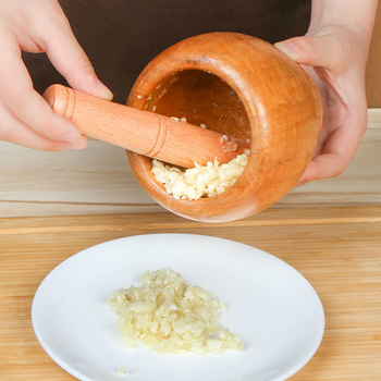 捣蒜器 捣碎器 药臼杵 木制捣药罐 实木研磨器擂钵 中号
