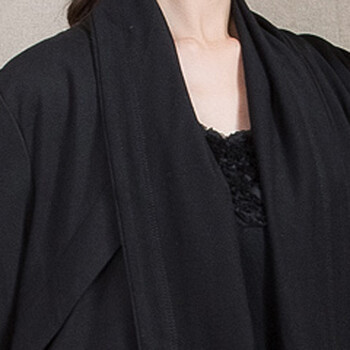 
                                        妮蕾迪 女装秋新款文艺范中长款宽松棉麻民族风绣花风衣外套 F93473 黑色 XL                