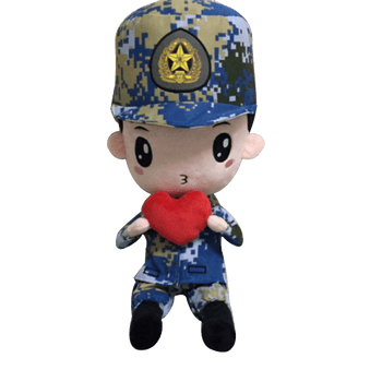 军人迷彩布娃娃公仔玩偶兵哥哥军恋军嫂退伍留念军旅纪念礼物 小海 40