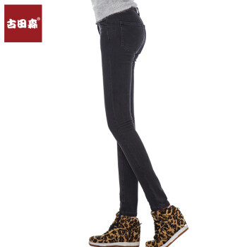 古田森女装小脚牛仔裤女春季新品显瘦灰黑色修身牛仔铅笔裤韩版 黑色 28码 (2尺1)