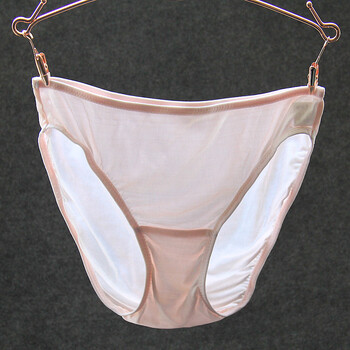 无痕桑蚕丝超薄内裤三角裤女士透明包臀薄款透气大码短裤夏季 浅粉 m
