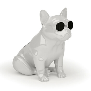 aerobull斗牛犬无线蓝牙音箱电脑家用低音炮法斗狗头小音响 白色(小号