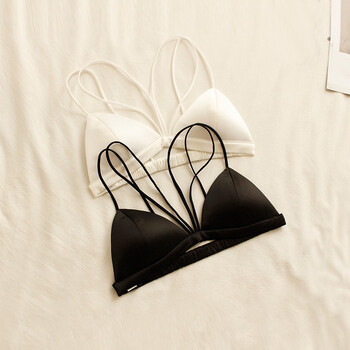 【七夕情人节礼物】细肩带简约bra性感小文胸裹胸松紧吊带无钢圈美背