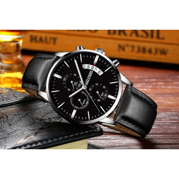 卡吉诺手表男手表男学生运动石英表防水时尚非机械表新款男表 银壳