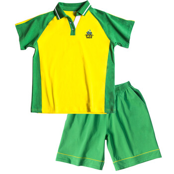 广州市番禺小学校服夏装新款绿色短袖体恤夏季短裤班服定制 女短袖