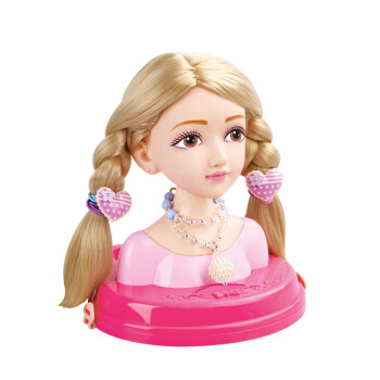 乐吉儿娃娃公主时尚美发师发型公主娃娃带化妆品头饰扎辫子女孩玩具