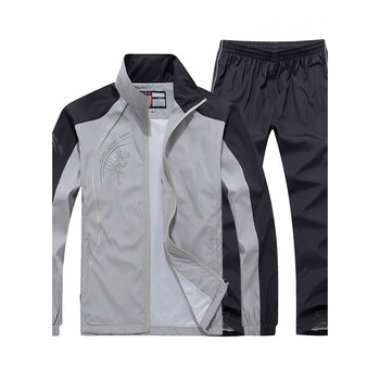 高中校服套装初中学生班服秋季大码长袖裤子秋装男女运动服 灰色 1986