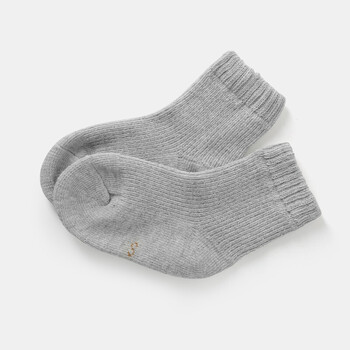 男童针织色短袜2018秋季秋秋款新款儿童袜宝宝棉袜袜子 灰色 3-5岁