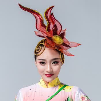 舞蹈头饰演出头饰头花女舞台开场舞新款发网现代舞台表演发饰舞蹈头花