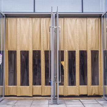 冬季加厚pu皮革棉门帘保暖保温防水牛津布商场超市挡风空调棉门帘隔音