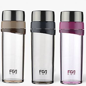 
                                                                                富光魅力时尚水杯尚品泡茶师茶杯塑料太空杯办公杯FS6026-350ML 灰色                