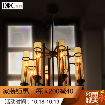 
                                        KC灯具 美式蜡烛灯泡 复古拉尾烛台吊灯餐厅复古灯新中式吊灯 HZ-8led3W拉尾灯泡黄光                