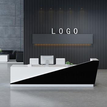 广州办公家具烤漆前台接待台公司前台柜办公室烤漆吧台收银台 简约现