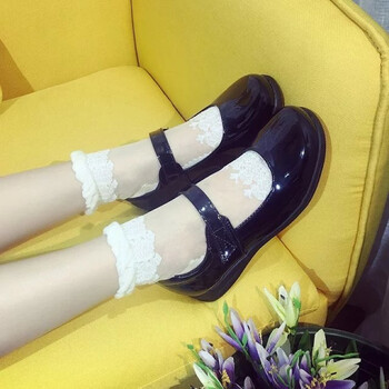 日系娃娃鞋lolita女仆鞋尖头洛丽塔cos jk制服大码学生萝莉皮鞋 黑色