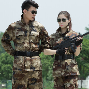 中国陆军荒漠迷彩作训服套装冬款户外战术服男女 100(偏胖) 160(身高)