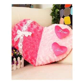 可爱心形玫瑰绒爱心抱枕家居毛绒靠垫情人礼物婚庆结婚 爱的一心一意