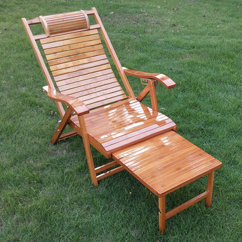 躺椅折叠午休午睡家用多功能夏天休闲靠椅沙滩椅乘凉椅竹椅子 竹片款