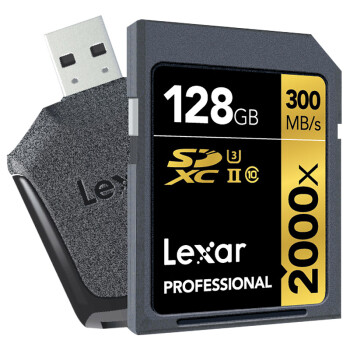 lexar 雷克沙(lexar)sd卡128g 2000x 300m/s高速数码相机内存卡_ 6折