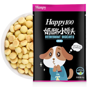 顽皮小馒头 顽皮狗狗宠物零食happy100系列犬用奶酪小馒头80g 8袋 适合全犬种 行情报价价格评测 京东