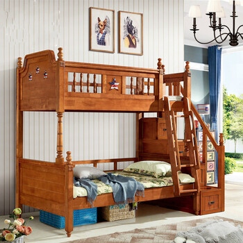 高低床双层床 多功能简约 实木双人床上下铺上下铺床 成人 上下铺木床