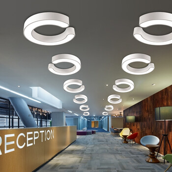 办公灯led造型灯c字异形灯创意个性办公室吊灯网咖吊灯酒吧工业风铁艺