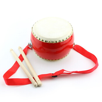 红鼓牛皮大鼓打击乐器玩具三句半道具儿童鼓幼儿园小鼓敲打鼓锣鼓 5寸