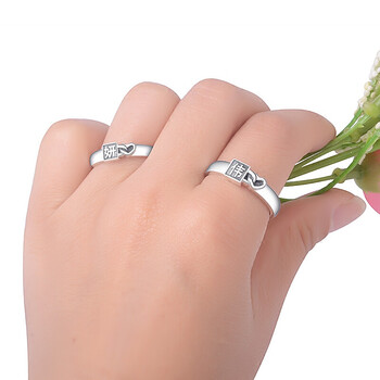 定制名字刻字足银情侣戒指一对戒男女同心锁活口复古个性七夕礼物 女