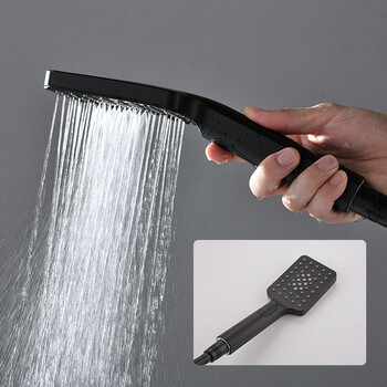 德国黑森林hansnlin北欧风哑光黑色全铜入墙式埋墙嵌入式暗装花洒套装