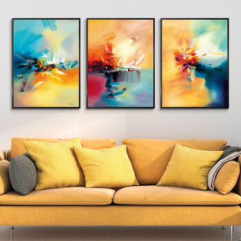 知墨画艺 客厅装饰画现代简约油画沙发背景墙画餐厅挂画走廊玄关壁画