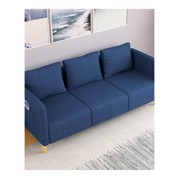 中硅 布艺沙发 北欧小户型布沙发组合 日式客厅懒人沙发f定制 深蓝色