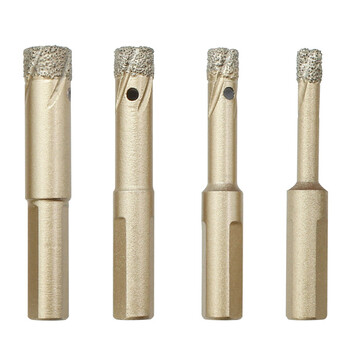 钎焊大理石瓷砖开孔器 三角柄电镀金刚砂玻化砖陶瓷玻璃干打钻头 6mm