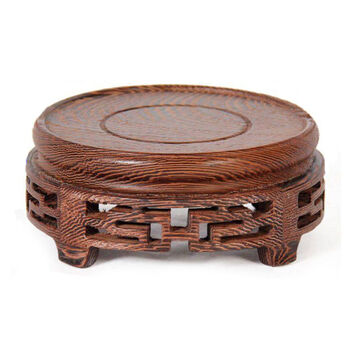 底座 圆形实木托鸡翅木托架展览品花盆花瓶底座工艺礼品送长辈送家人