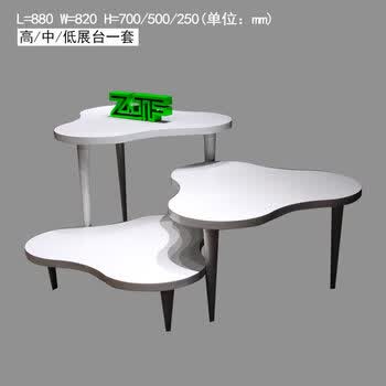 服装店流水台展示台落地简约陈列中岛高低桌示桌展柜d2 低中高展台