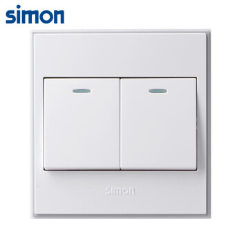 西蒙(SIMON) 开关插座面板 56C系列 二开双控开关 86型面板 珍珠白色 V51022BYT