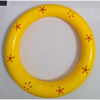 幼儿园体操环 早操道具器材器械儿童有声舞蹈塑料圈手环圈手摇铃 黄色