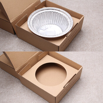 圆形款锡纸盒煲仔饭铝箔碗一次性饭盒外卖打包盒花甲粉锡纸碗 配透明