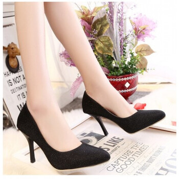 cd伪娘男士变装反串大码超高跟鞋41-43细跟情趣性感单鞋低价 9092黑色