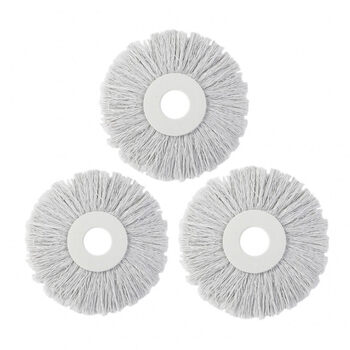 旋转拖把头替换纯棉线手压拖把杆托把桶墩布头地拖拖布头 棉线头3个装