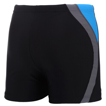 平角泳裤 弹力舒适泳装 拼色不贴身男士游泳裤 抗氯 y3585黑色特大码