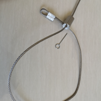 304不锈钢单向锁头 越套越紧锁钢丝绳套用锁头 黄铜锁芯 4毫米粗钢丝1