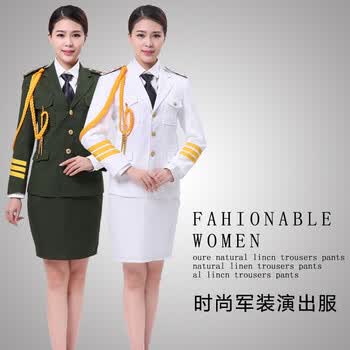 礼服升旗手仪仗队军鼓乐队合唱服文艺女兵海军制服套装夏中国军衣制服