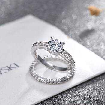 专柜swarovski/施华洛世奇情侣双戒对戒指环5184979求婚钻戒 50码