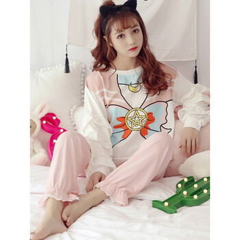 睡衣女秋冬季风棉长袖韩版甜美可爱学生薄款春秋家居服套装 狐狸公主