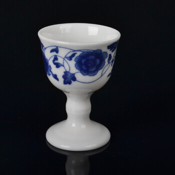 中式陶瓷白酒杯小酒杯烈酒杯容量20毫升品酒杯 酒具小酒樽 釉中青花