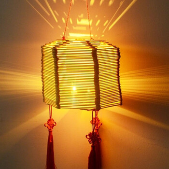 别颖 中秋节儿童灯笼 木质diy手工宫灯卡通手提花灯防水灯早教幼儿园