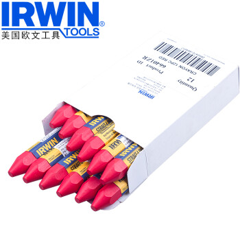 IRWIN 美国欧文 进口工业蜡笔 DIY蜡笔 记号笔 木工金属玻璃划线器 防水 红色 整盒12支