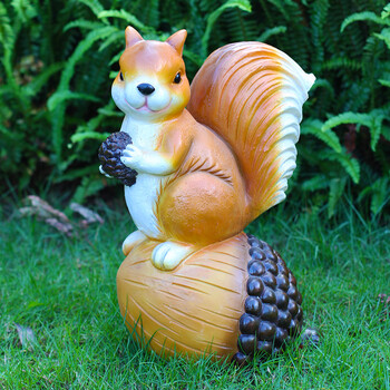 悦吉祥 玻璃钢花园装饰品摆件仿真松鼠雕塑庭院园林动物工艺品摆设