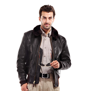 the cockpit 美国海军g-1飞行夹克 mil-spec军规版防风夹克 羊皮皮衣